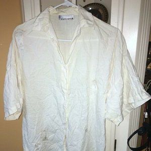 PARCHMENT IVORY BUTTON DOWN SHIRT MEDIUM 12/14
